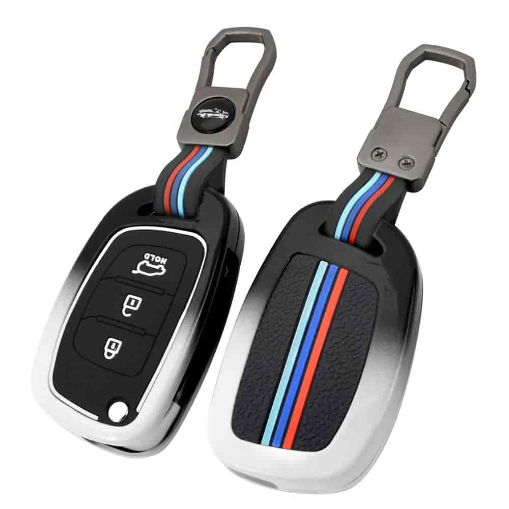 Zinc Alloy silicone Car Key Fob Chain Case mix black and white Cover for Hyundai