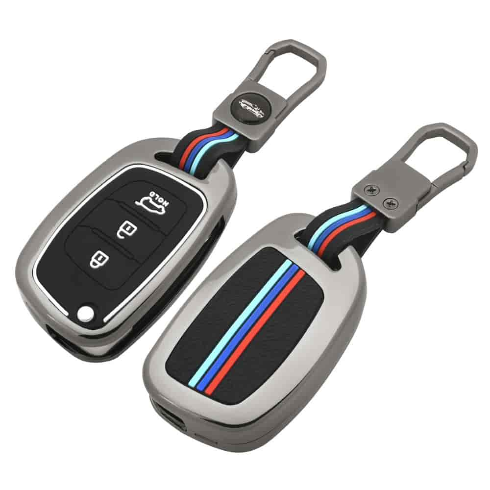 DM New Arriving Zinc Alloy silicone Car Key Case For Hyundai IX35 4 Button Flip Car Accessories Keyc