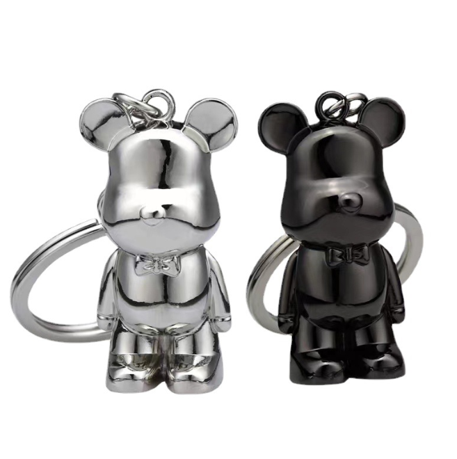 Customized cute cartoon bear zinc alloy metal key chain holder accessories