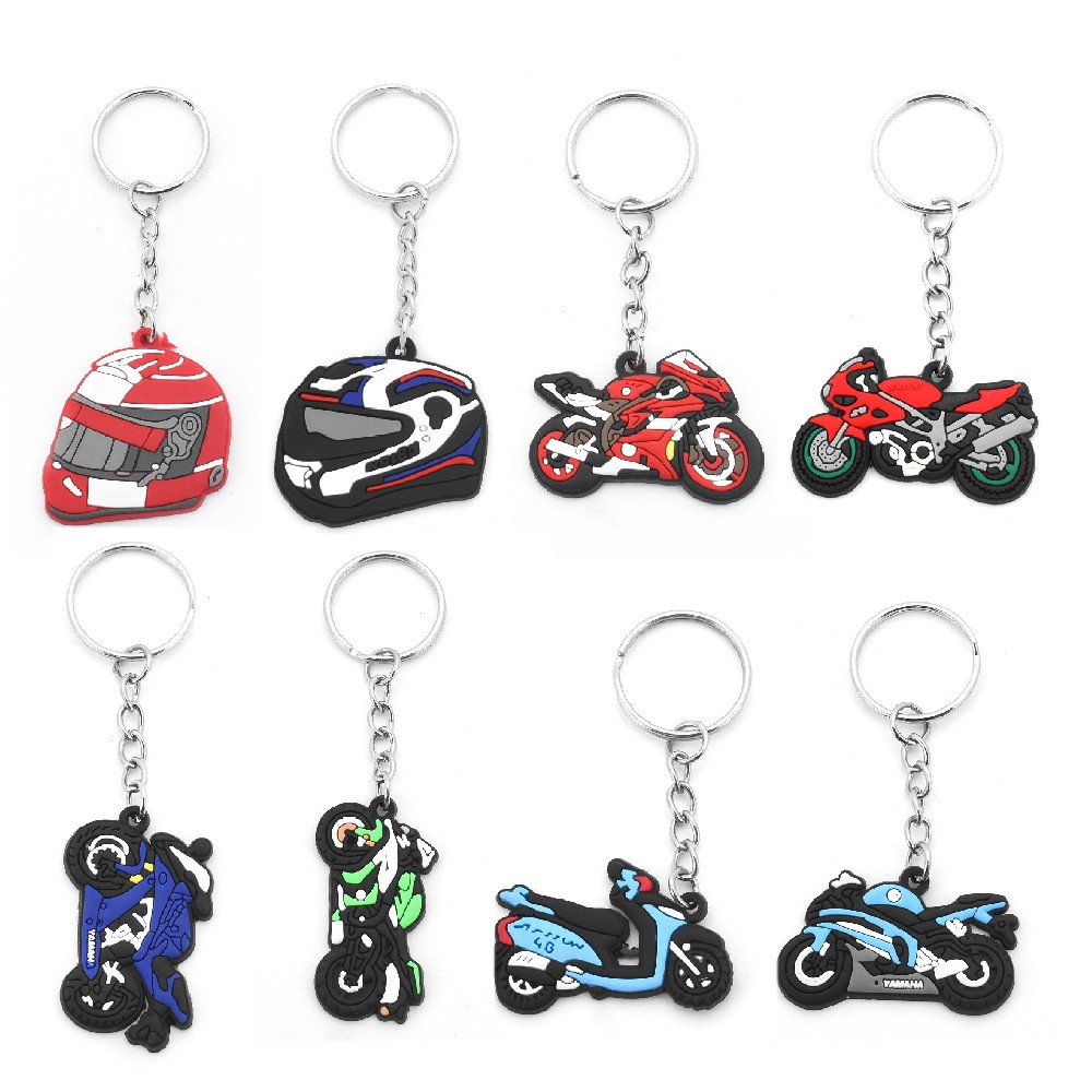 Custom mortocycle shape silicone 3d metal keychain