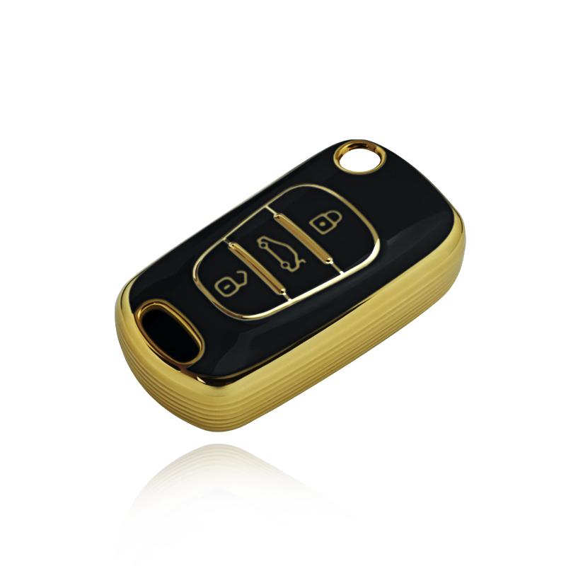 Online shop wholesale gold chrome edge keyless entry car remote control key case cover protector for