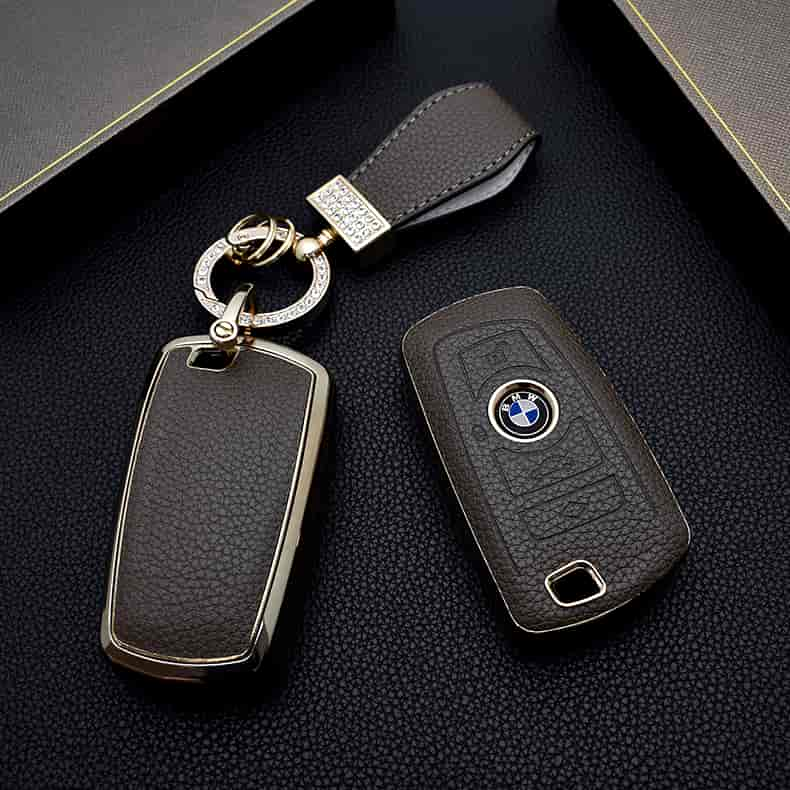 DM TPU+ Leather Car Smart Key Case Cover For BMW 3 4 5 Series 320i 530i 550i F20 F21 F30 F31 F25 F01