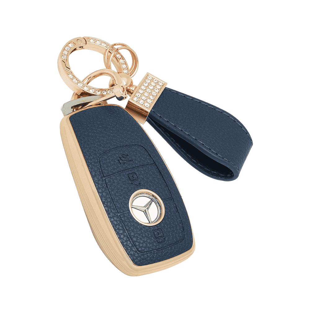 DM luxury shockproof for mercedes benz leather key fob case cover shell