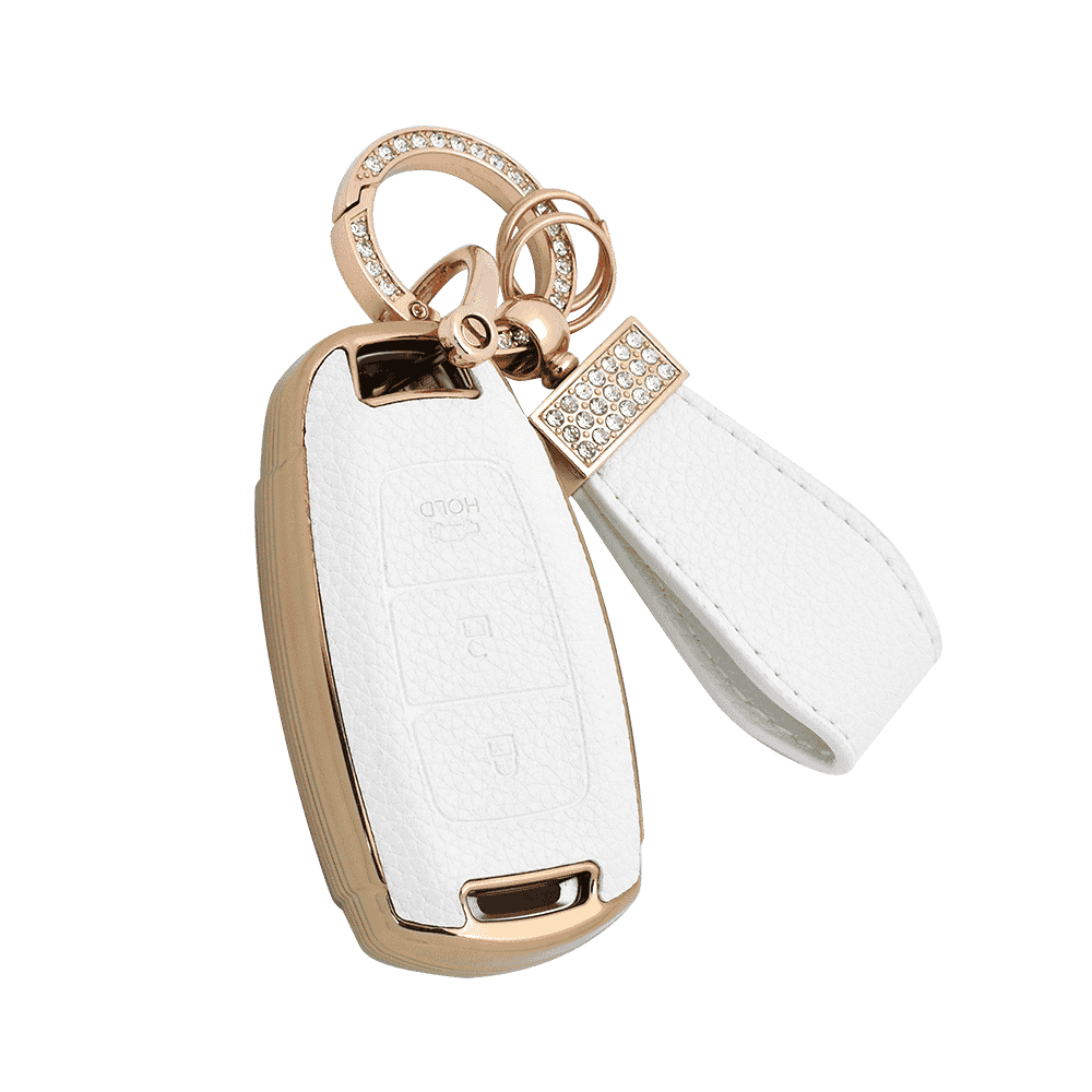 DM Custom made car key case fob cover shell accessories leather tpu for hyundai ix25 santa fee verna