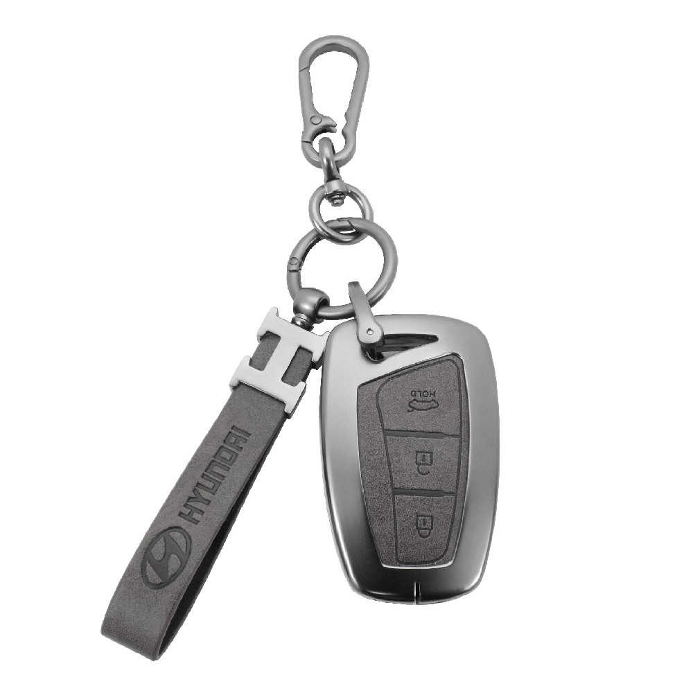 DM 3 bottoms promotional business gifts Zinc Alloy Leather Smart Car Key Case Cover Fob For Hyundai