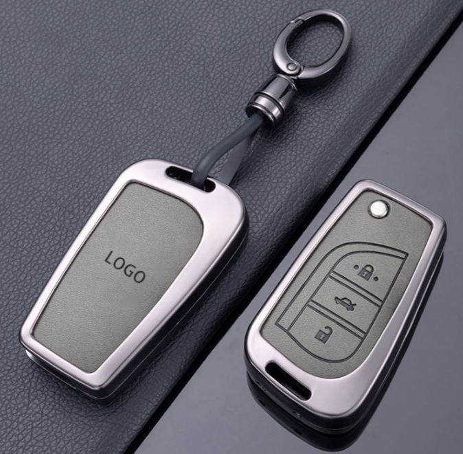 Luxury fashion full protective zinc alloy leather metal car key cover sell for toyota RAV 4 highland