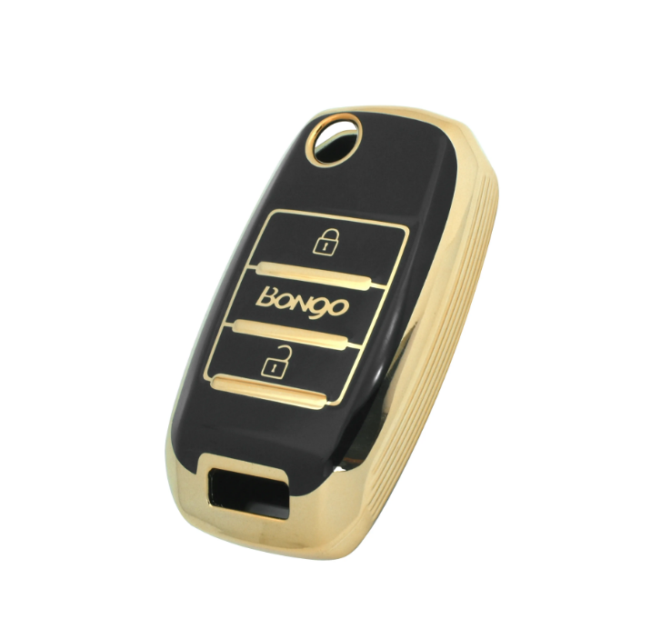 Hot selling gold chrome edge soft TPU silicone for kia bongo car remote control key cover case fob a