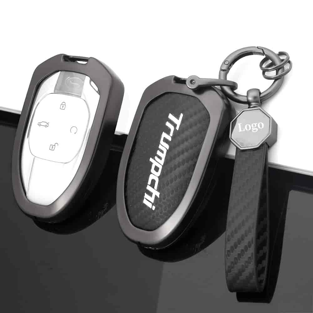 DM For Trumpchi gac gs8 zinc alloy leather metal metallic car key cover case shell fob