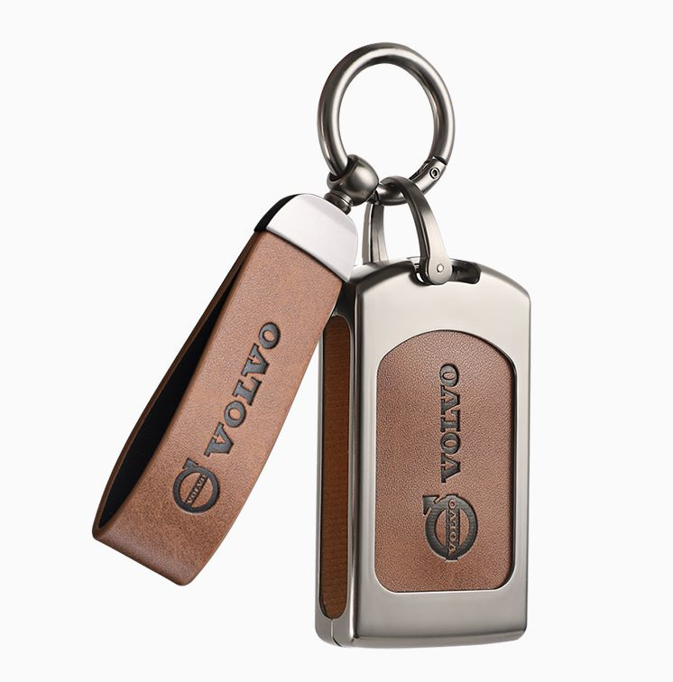 Wholesale luxury zinc alloy leather volvo key fob cover for car