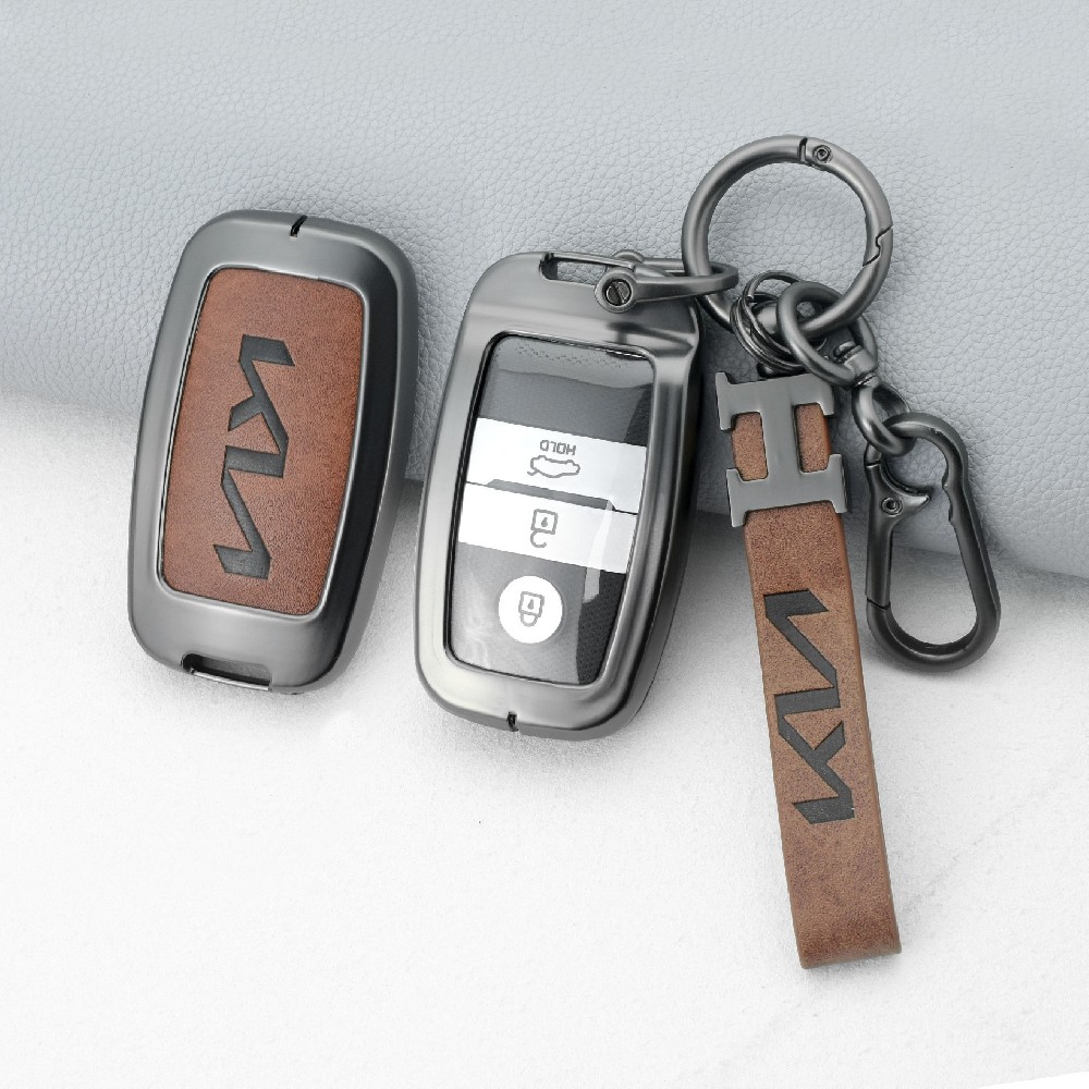 Zinc alloy leather Kia k2k3k4k5kx3kx5/SportageR /Forte/sorentor key fob cover for car key