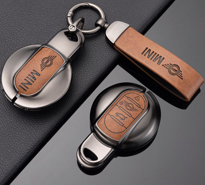 Domi manufacturer wholesale metal leather car key fob cover for BMW mini