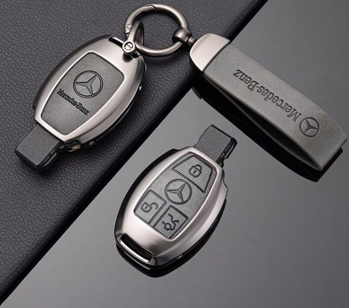 Mercedez Benz AMG GLC GLS zinc alloy PU leather vehicle car remote key fob cover case shell