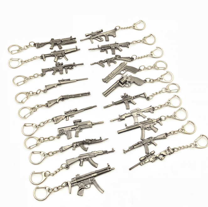 Small gift item zinc alloy gun keychain metal AK47