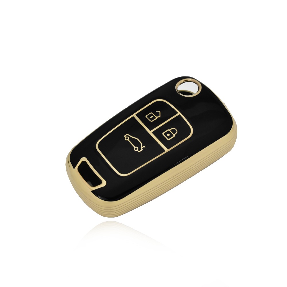 Best selling soft TPU gold chrome edge car key case fob cover chevrolet amazon Domi brand