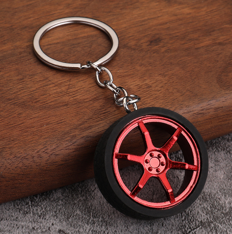 Amazon hot sell small gift item zinc alloy car tyre keychain for men