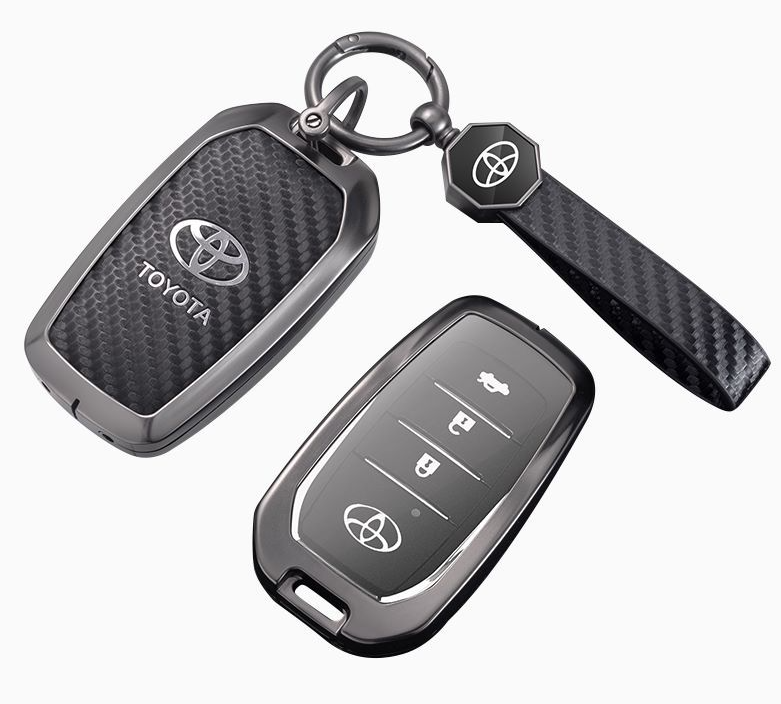 Carbon fiber metal toyota corolla key fob cover case protector