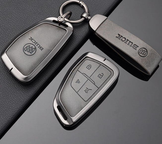 Buick 3 4 5 6 button aluminum alloy PU leather car remote key fob cover case shell