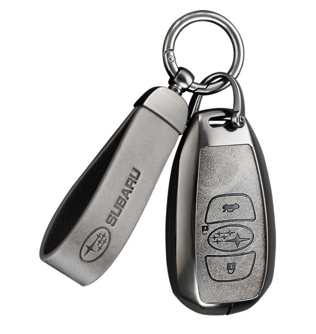 Subaru Forester Outback XV LEGACY metal zinc alloy leather car remote key fob cover case shell