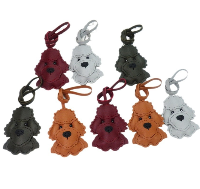 New teddy dog leather doll pendant bag decoration keychain