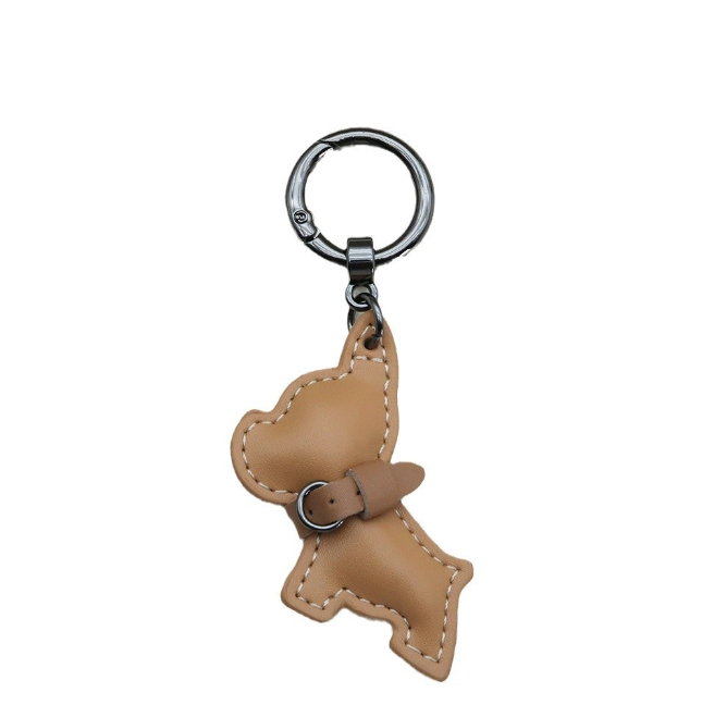 Mini Pitbull Keychain Cartoon Leather Puppy Pendant Car Keychain Phone Case Accessory