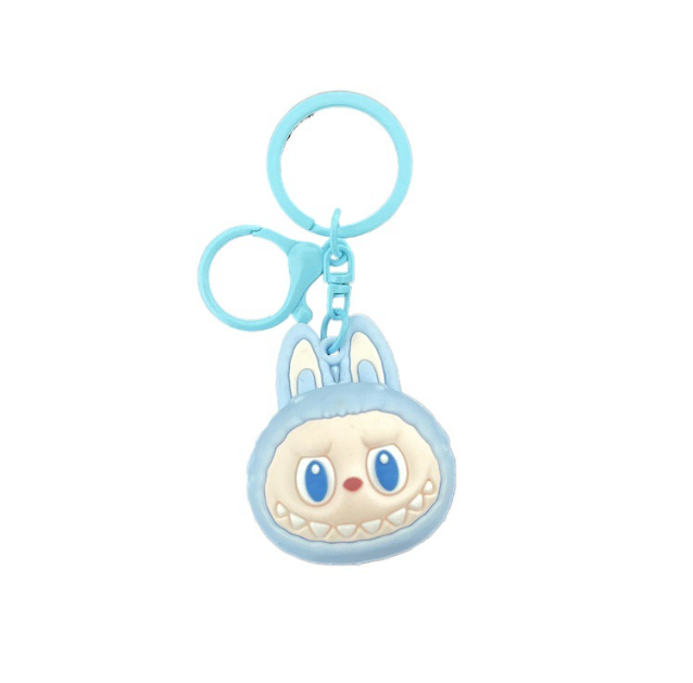 Cute cartoon soft PVC mini labubu doll keychain