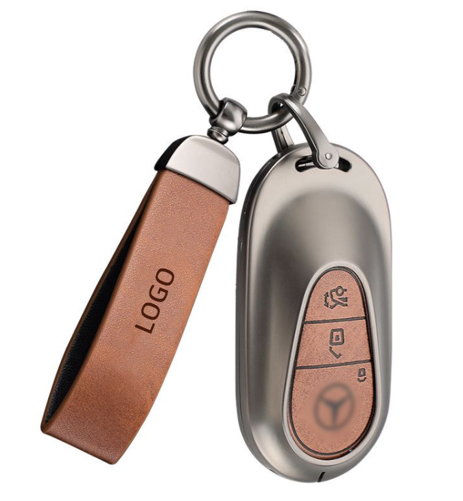 China manufacturer wholesale zinc alloy PU leather car key insurance fob cover shell for Mercedes